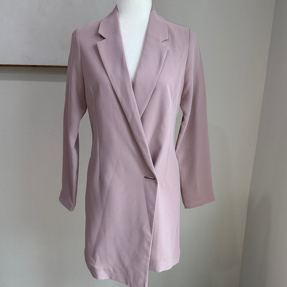 Topshop Long Blazer Dress- Dusty Rose
